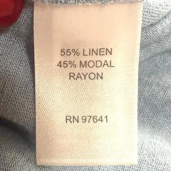 J. Jill Slate Blue Linen Modal Pintuck Button Front Casual Blouse Top Medium - Picture 8 of 9